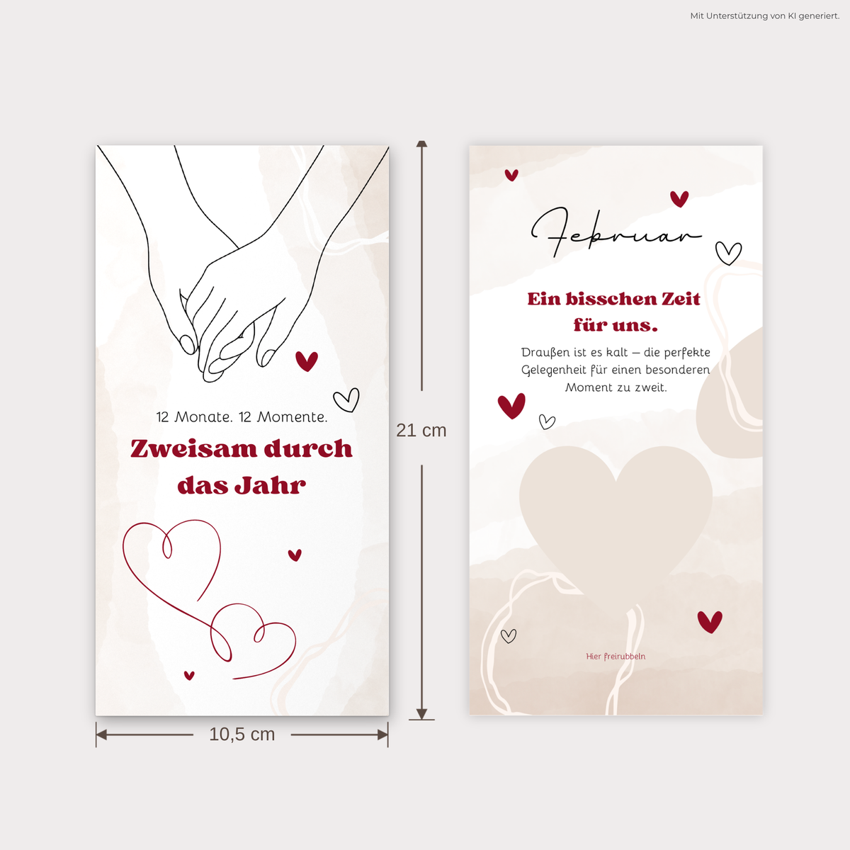 Date-Ideen für Paare *Zweisam durch das Jahr* Rubbelkarten