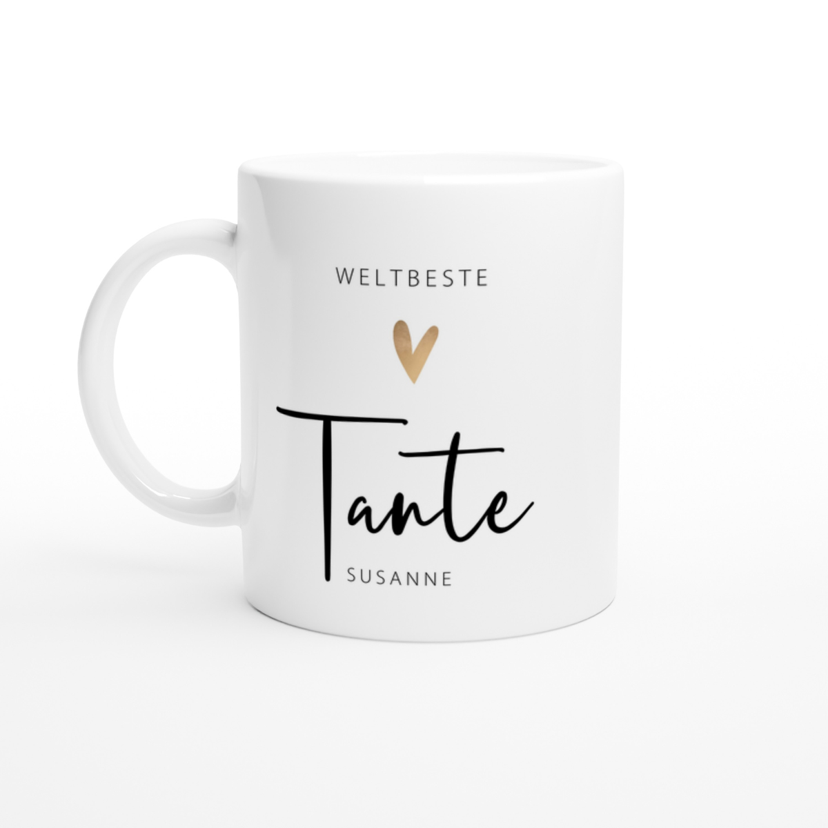Tasse Weltbeste Tante 330ml einfarbig mit / ohne Personalisierung