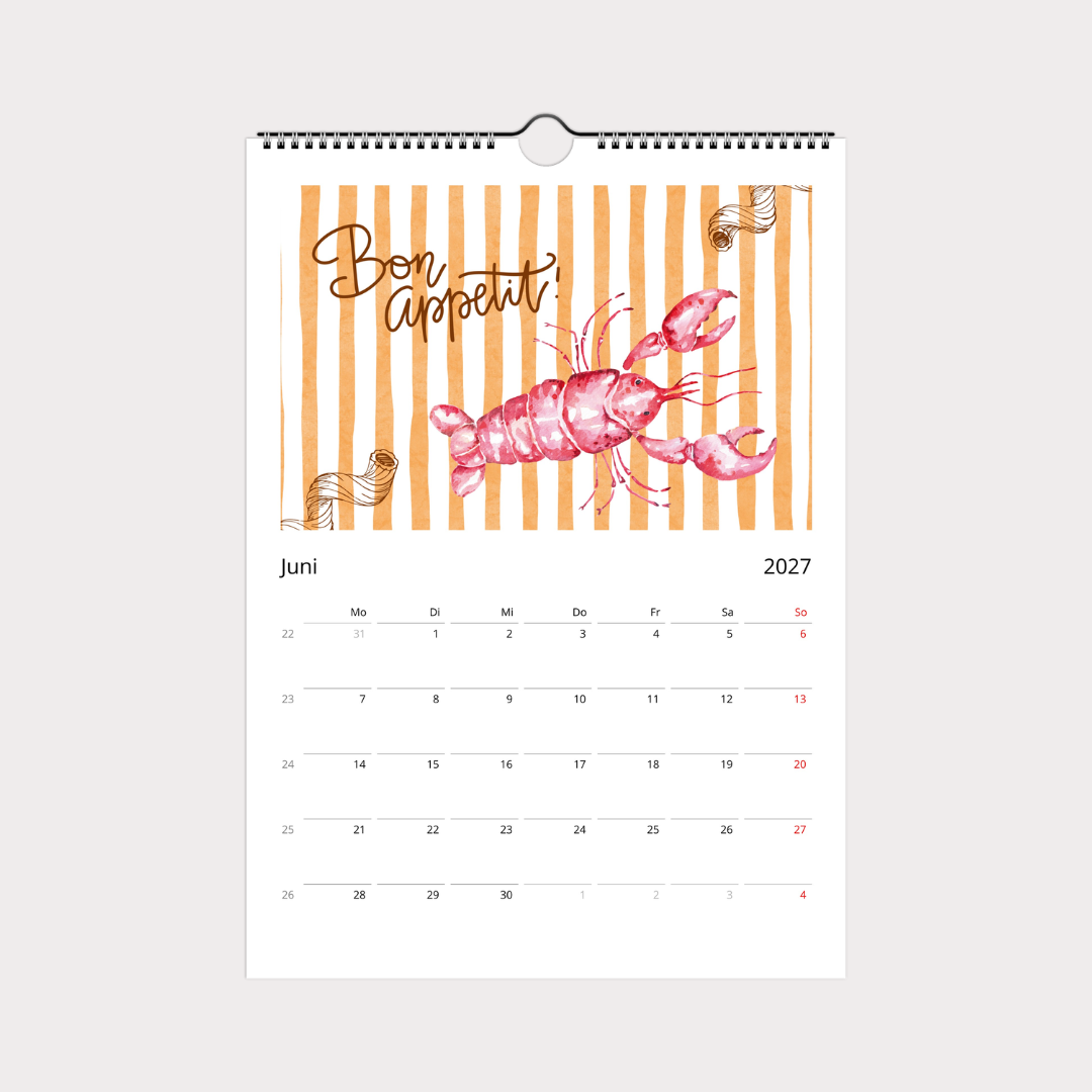 Design Küchenkalender 2027 | Wandkalender A4