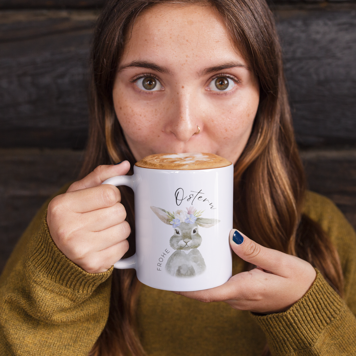 Tasse Frohe Ostern Hase – 4 Farben