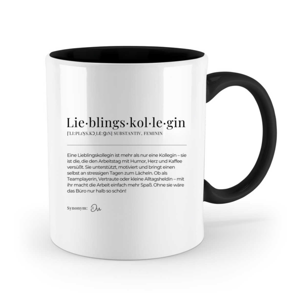 Tasse Definition Lieblingskollegin - zweifarbig schwarz
