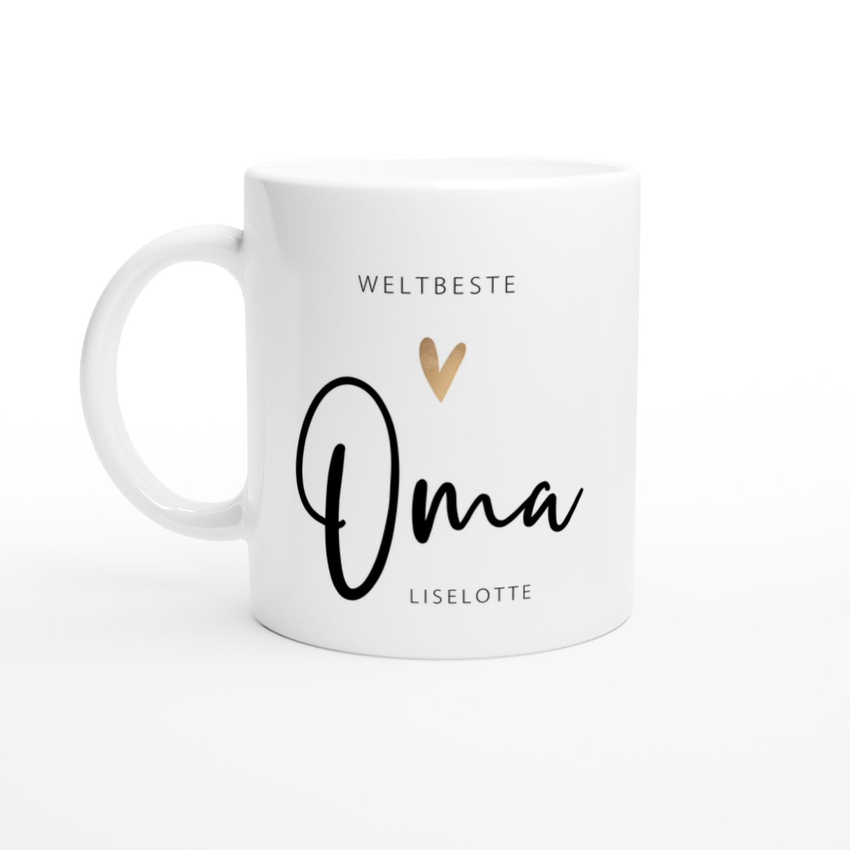 Tasse Weltbeste Oma 330ml einfarbig mit / ohne Personalisierung