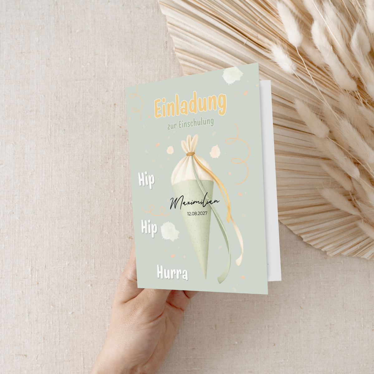 Einladungskarten Einschulung Mint – 10 Stück