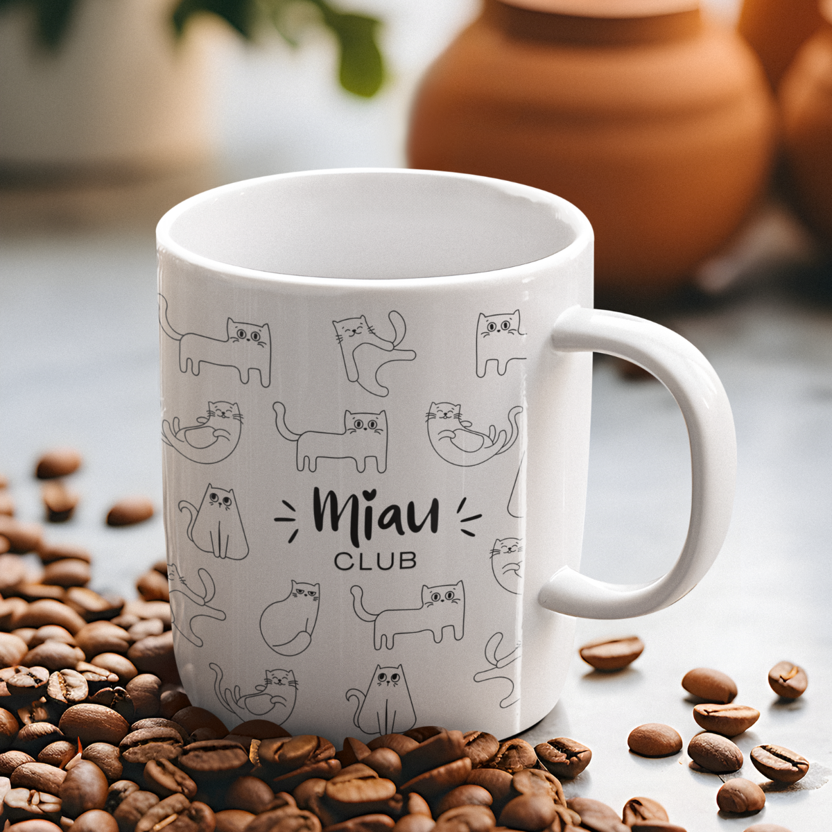 Tasse Katzen Miau Club – 4 Farben
