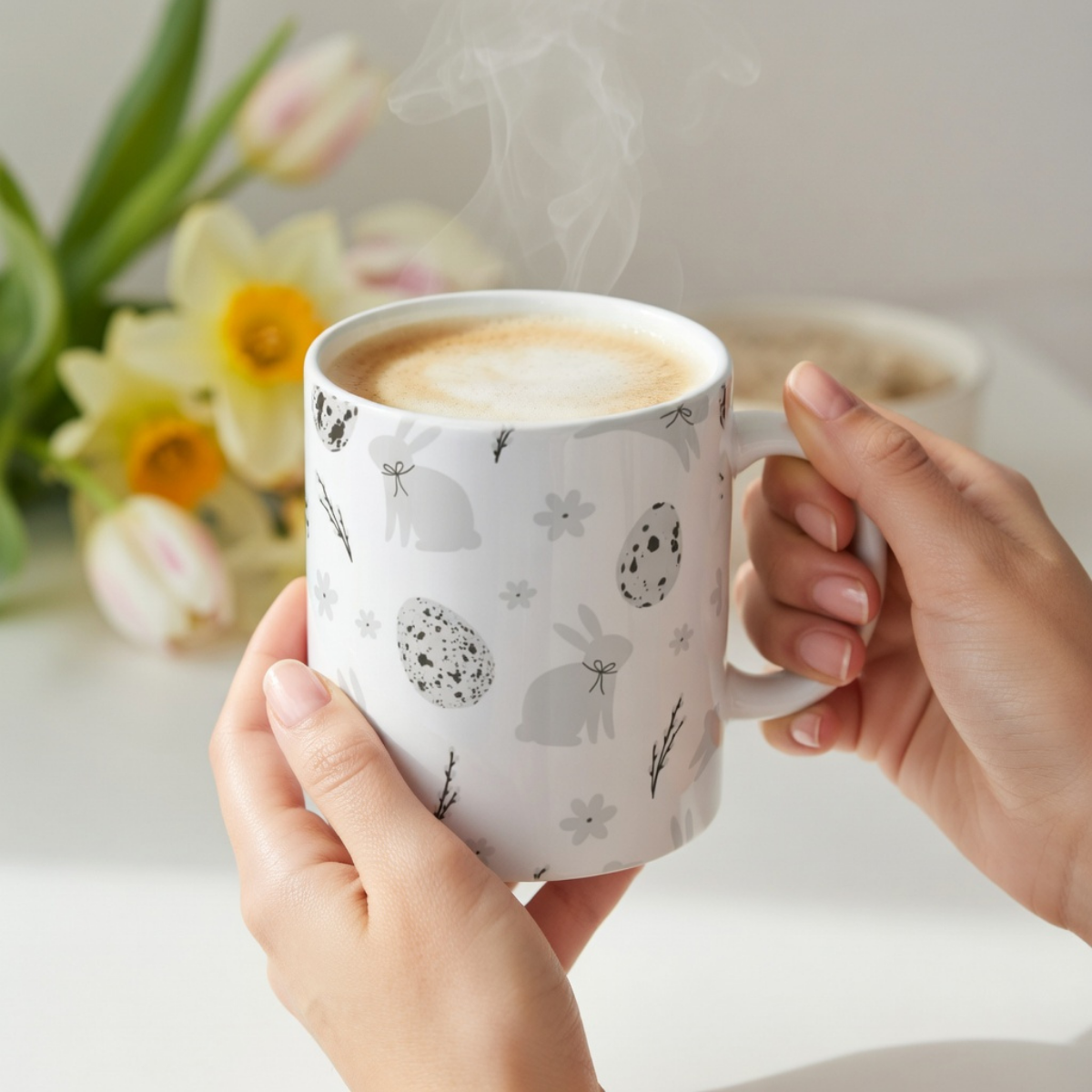 Tasse Oster Hintergrund Hase/Eier