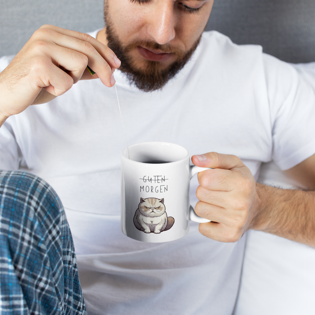 Tasse Grumpy Cat Guten Morgen – 4 Farben