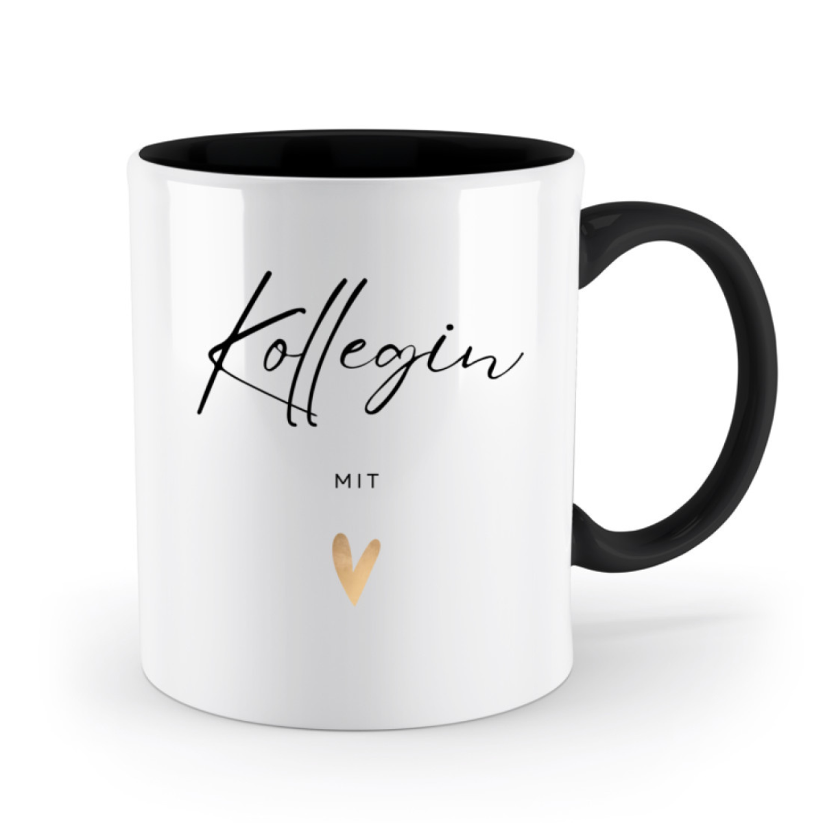 Kollegin mit Herz Tasse  - Schwarz (330ml)