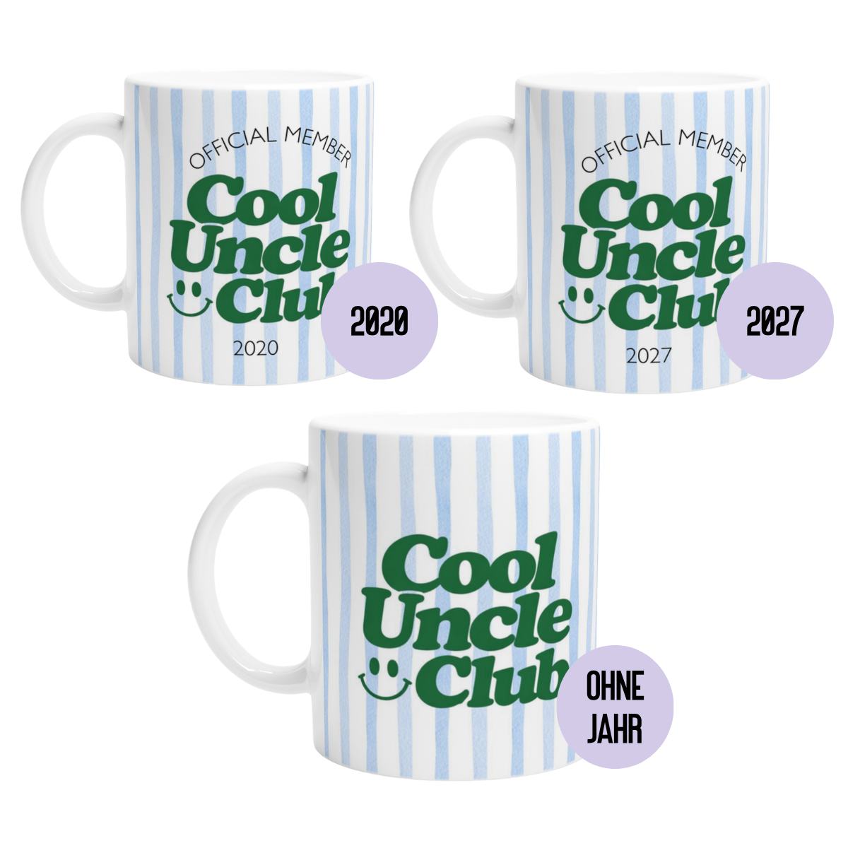 Tasse Cool Uncle Club Blau (2020 bis 2027 oder ohne Jahreszahl)