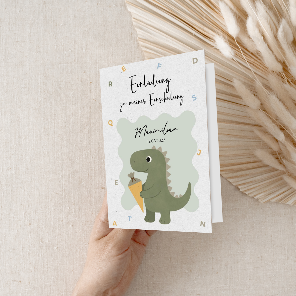 Einladungskarten Einschulung Dino – 10 Stück