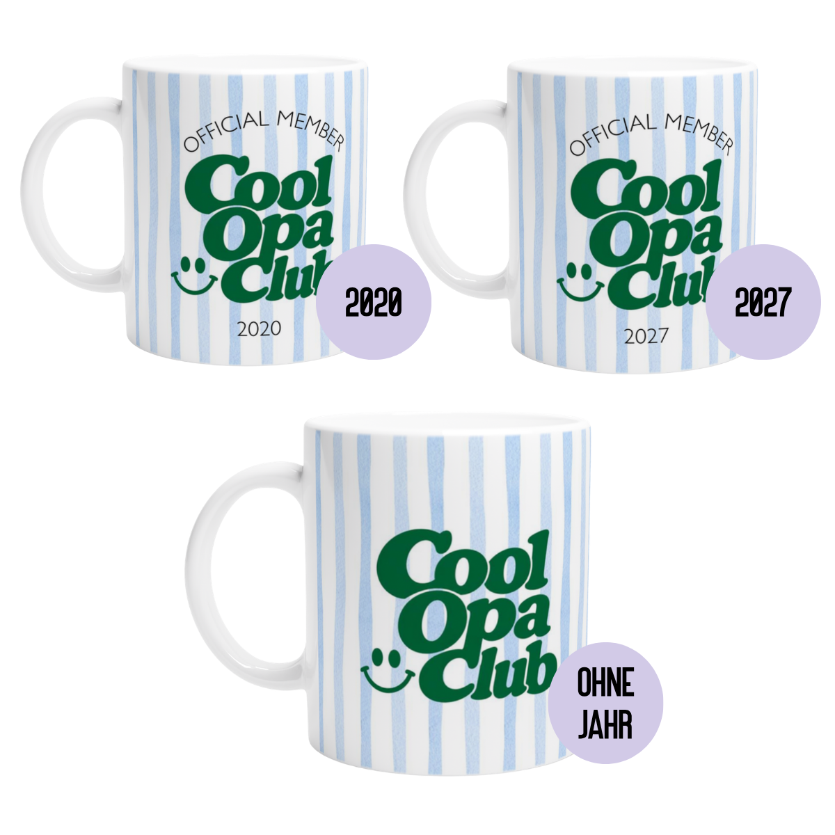 Tasse Cool Opa Club Blau Grün (2020 bis 2027 oder ohne Jahreszahl)