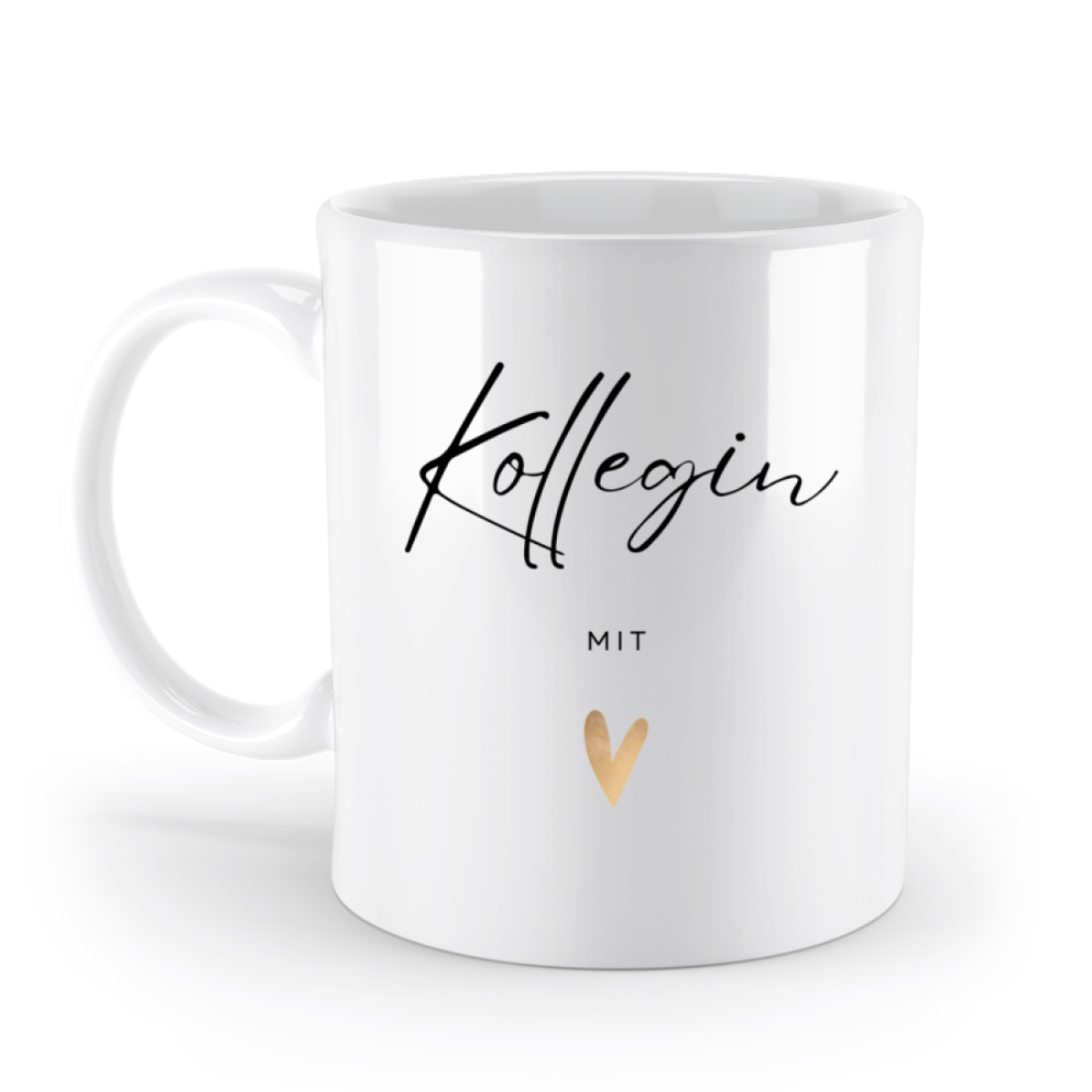 Kollegin mit Herz Tasse  - einfarbig (330ml)