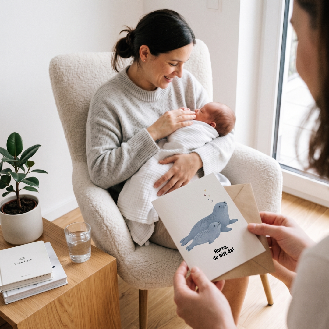 Set Glückwunschkarten zur Geburt Baby (4 Stück)