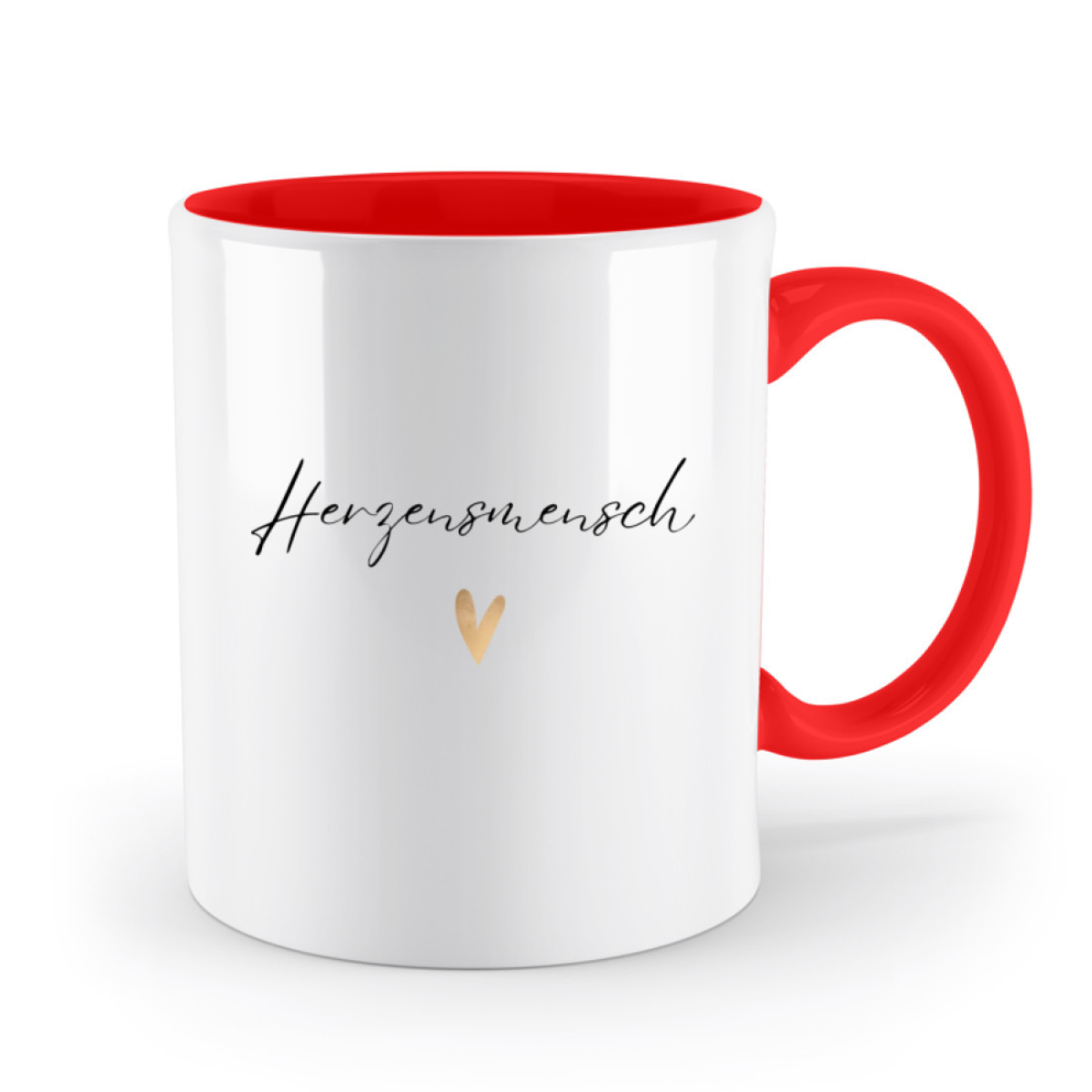 Tasse Herzensmensch - zweifarbig rot