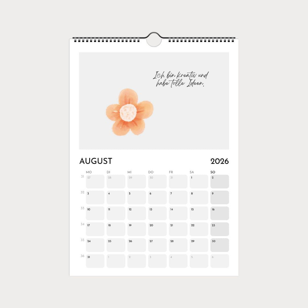 Kinderkalender 2026 | Wandkalender A4 mit kindgerechten Motiven & Sprüchen