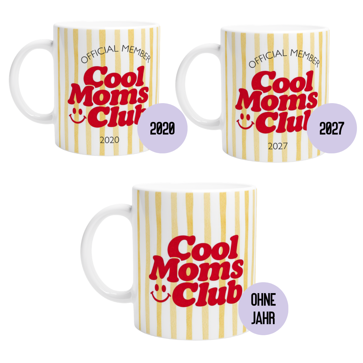 Tasse Cool Moms Club Sunny Gelb (2020 bis 2027 oder ohne Jahreszahl)