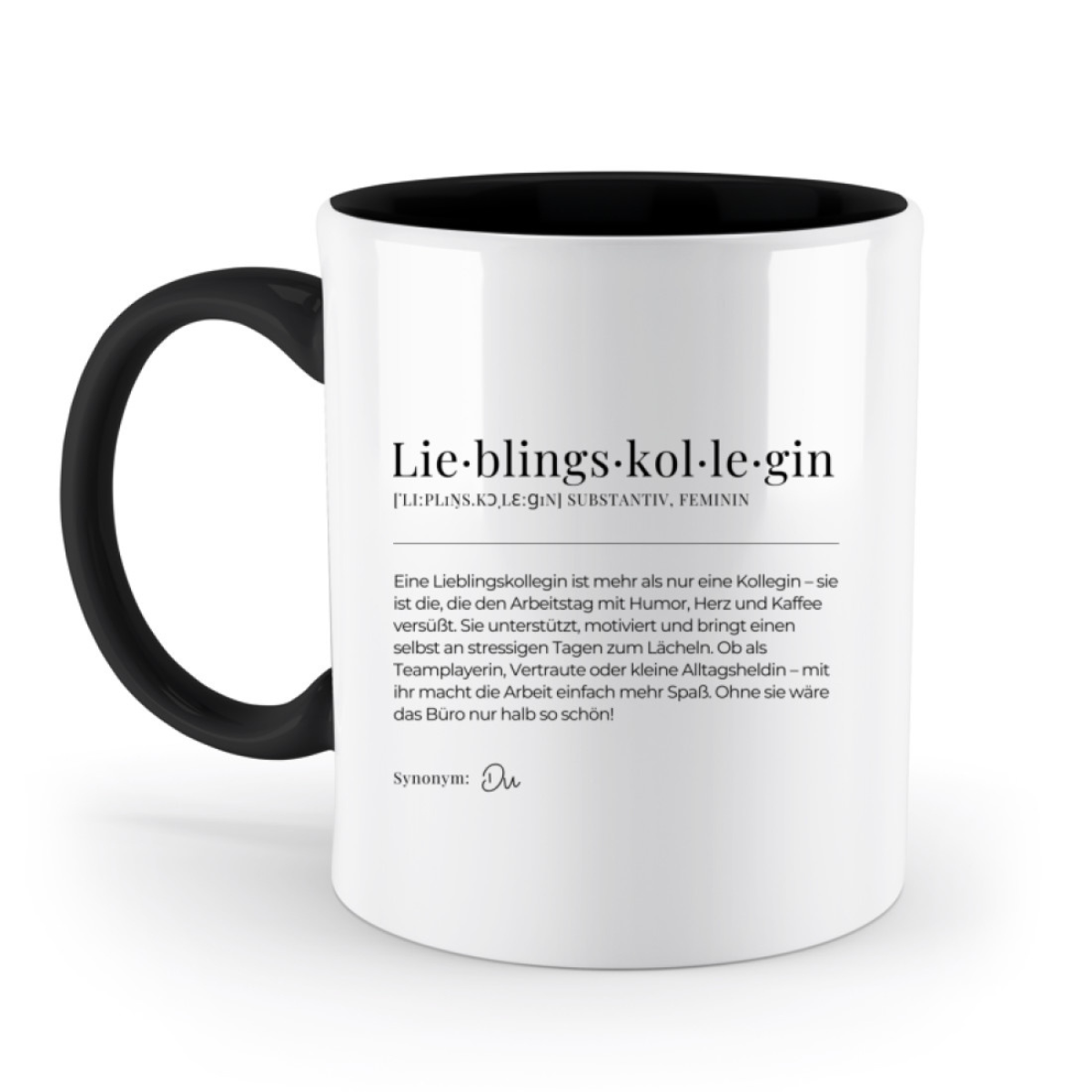 Tasse Definition Lieblingskollegin - zweifarbig schwarz