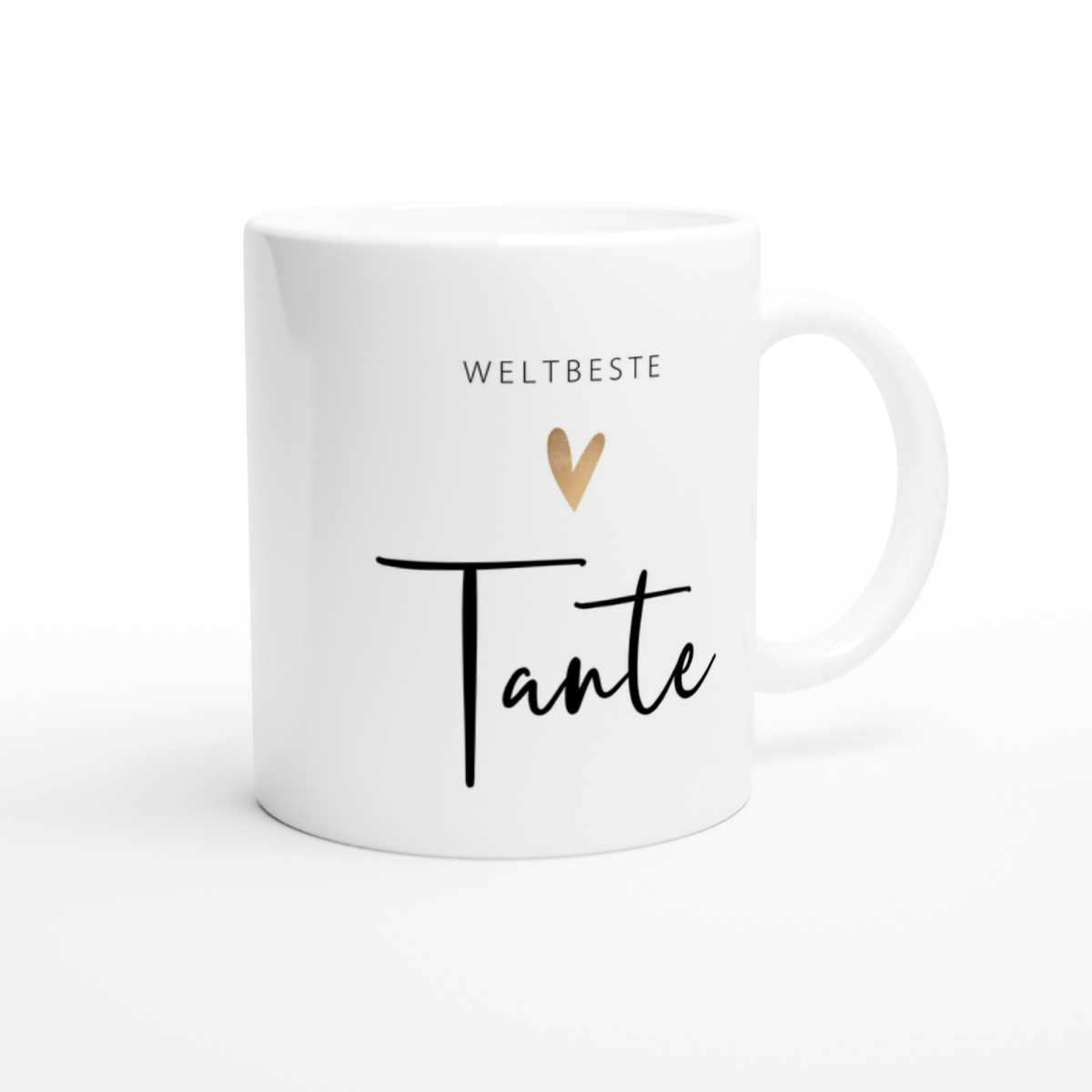 Tasse Weltbeste Tante 330ml einfarbig mit / ohne Personalisierung