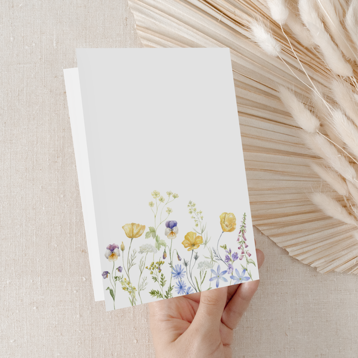 Dankeskarten Wildblumen personalisierbar - 10 Stück