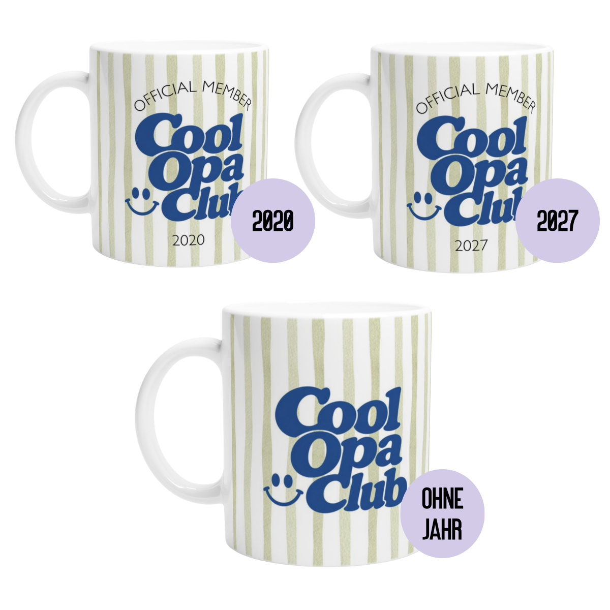Tasse Cool Opa Club Blau Grün (2020 bis 2027 oder ohne Jahreszahl)