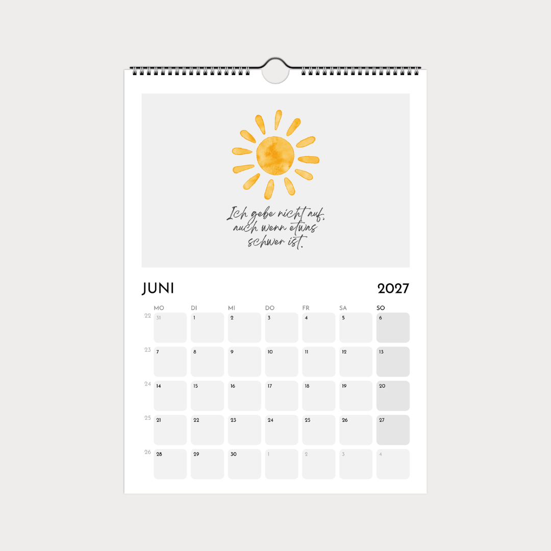 Wandkalender für Kinder – Motivationssprüche