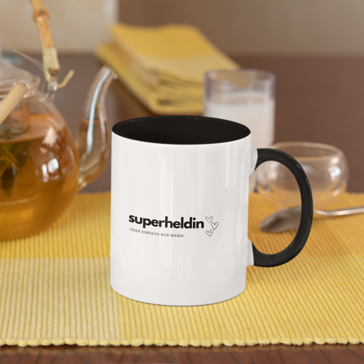 Tasse Superheldin Mama - zweifarbig (330ml)