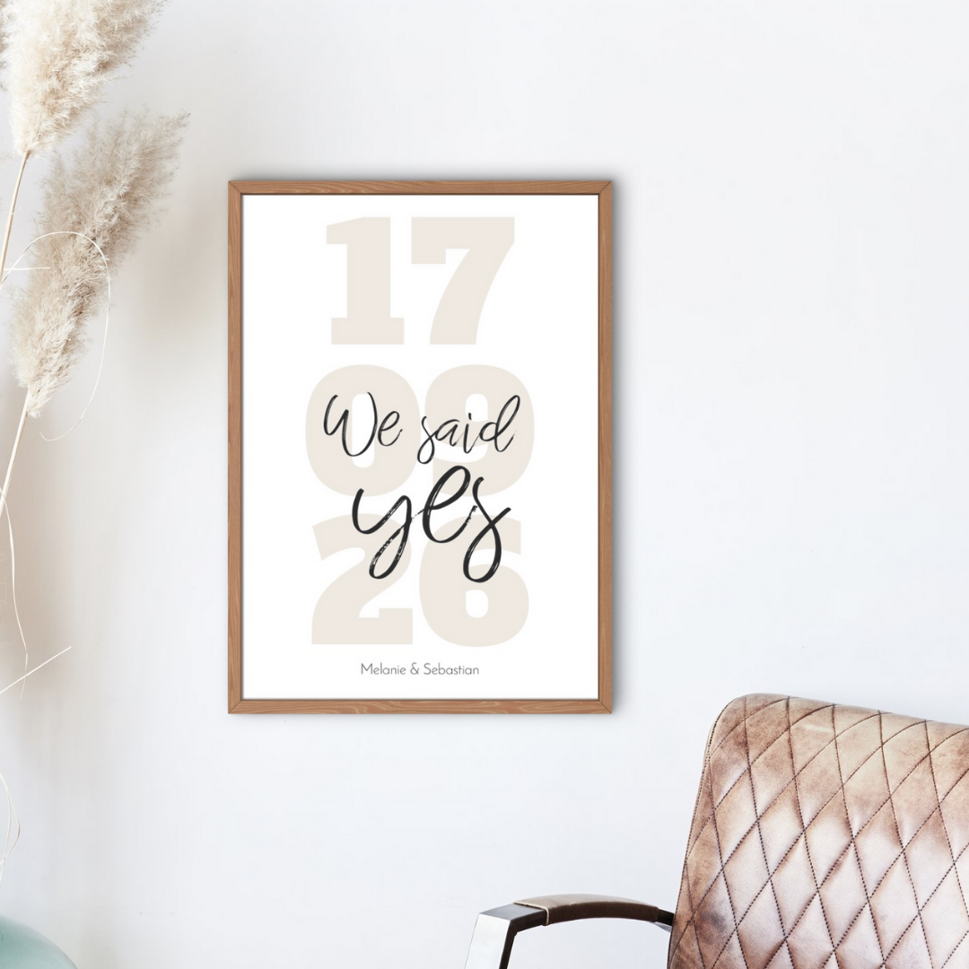 Wandbild Poster personalisiert – We said yes