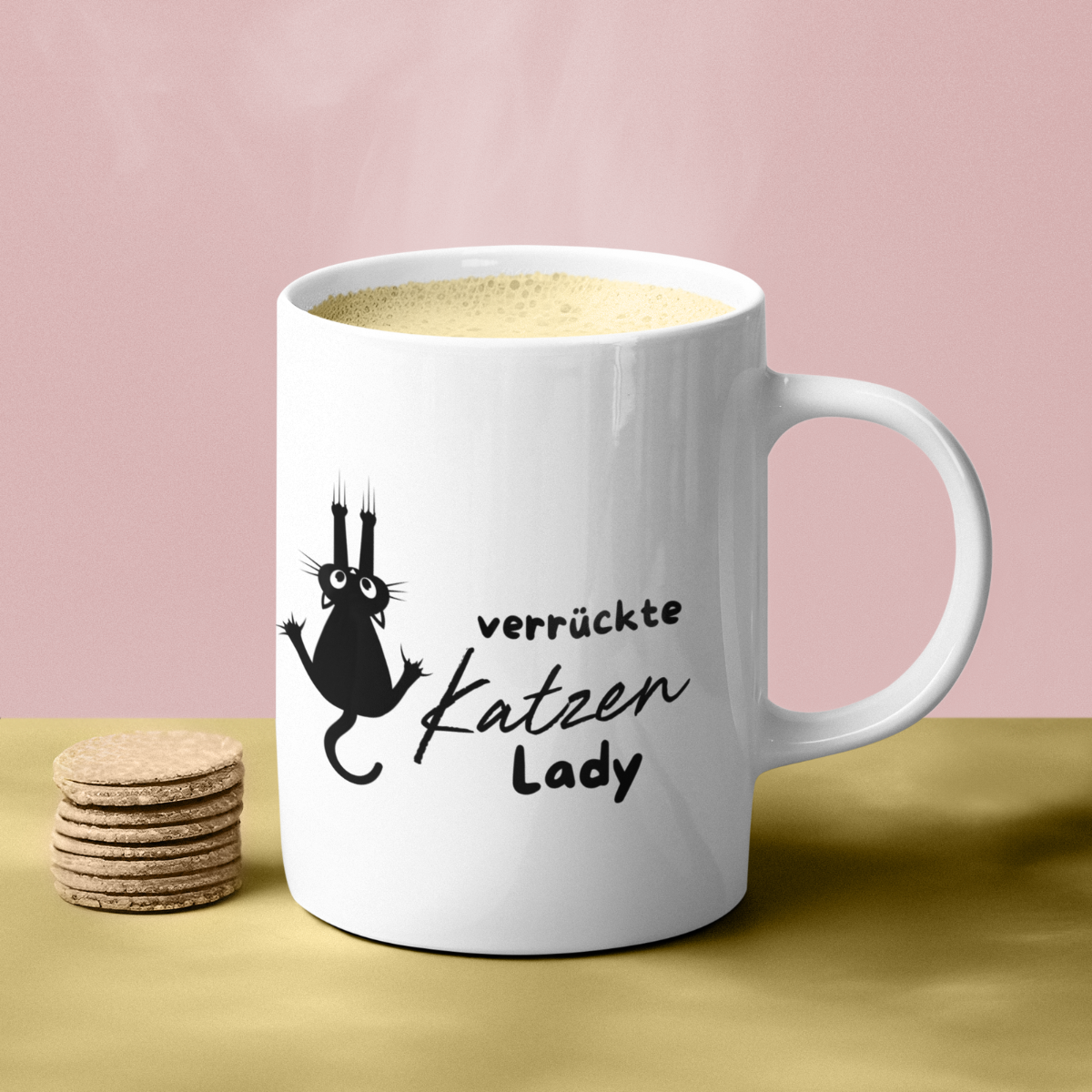 Tasse Verrückte Katzenlady – 4 Farben