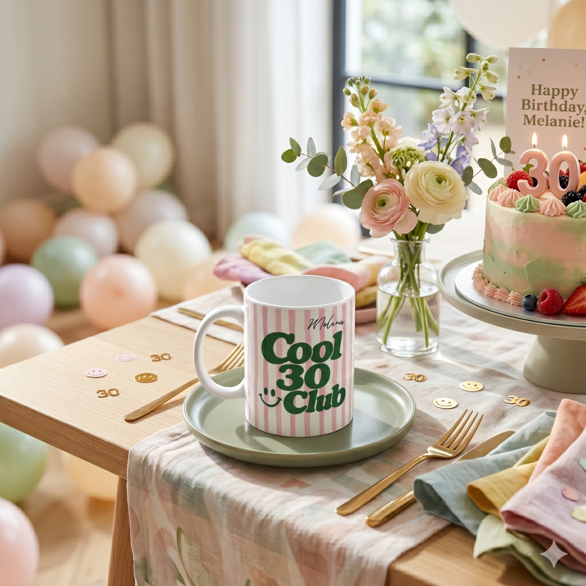 Tasse Cool 30 Club Rosa Grün