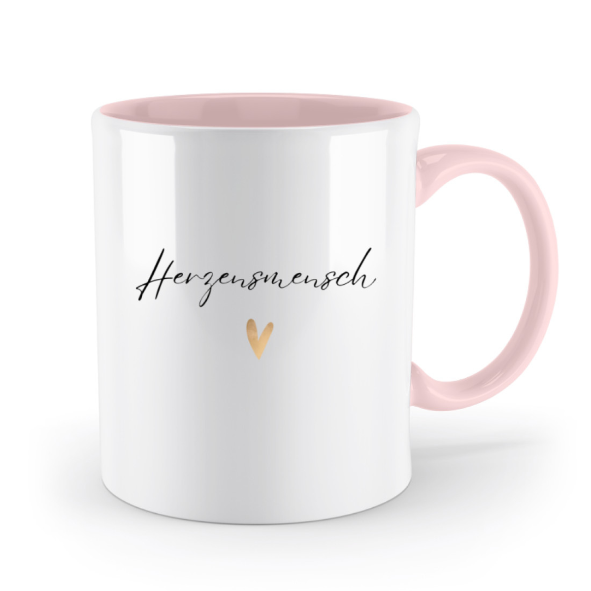 Tasse Herzensmensch - zweifarbig rosa