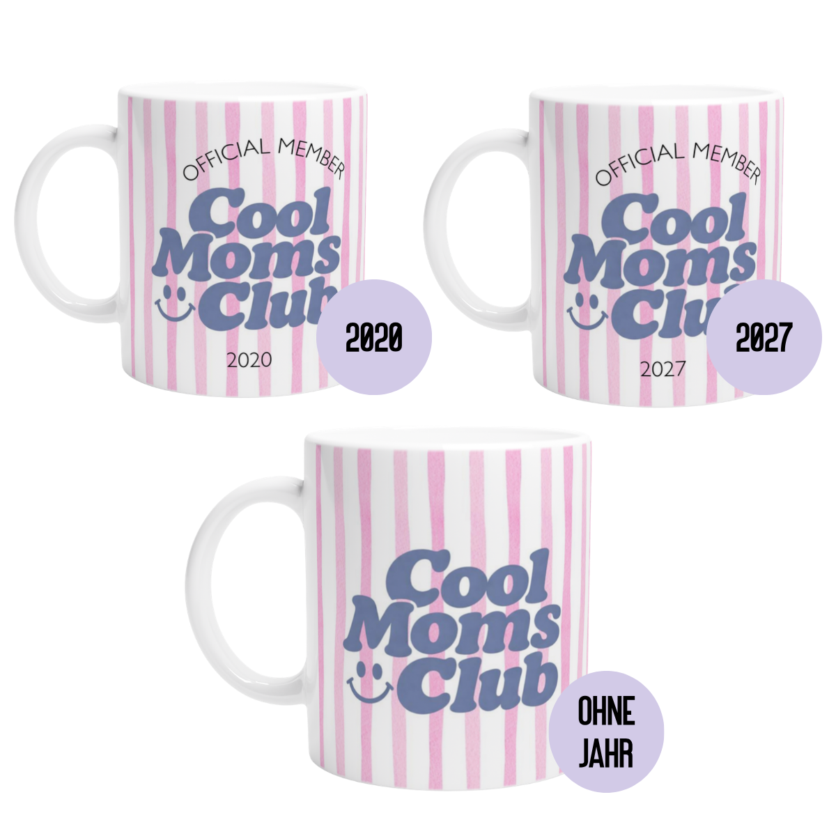 Tasse Cool Moms Club Pink (2020 bis 2027 oder ohne Jahreszahl)
