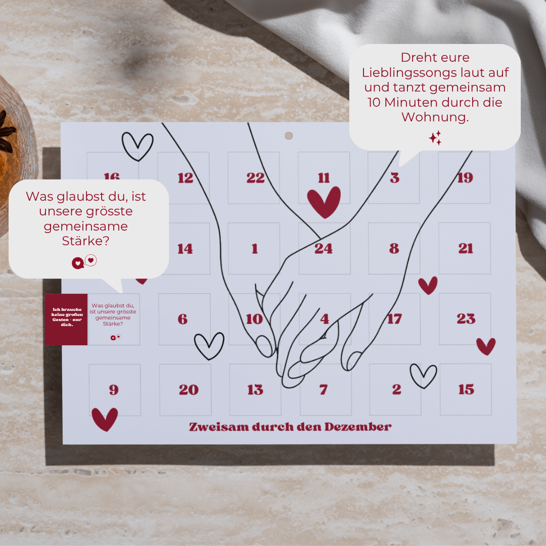 Adventskalender Paare Liebe Fragen & Aufgaben