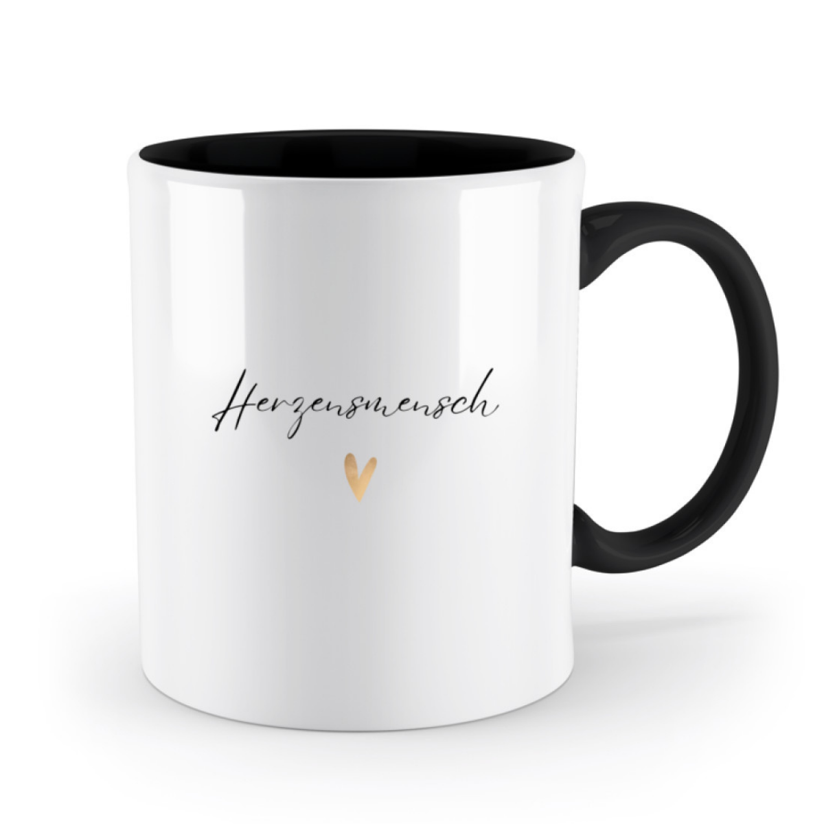 Tasse Herzensmensch - zweifarbig schwarz