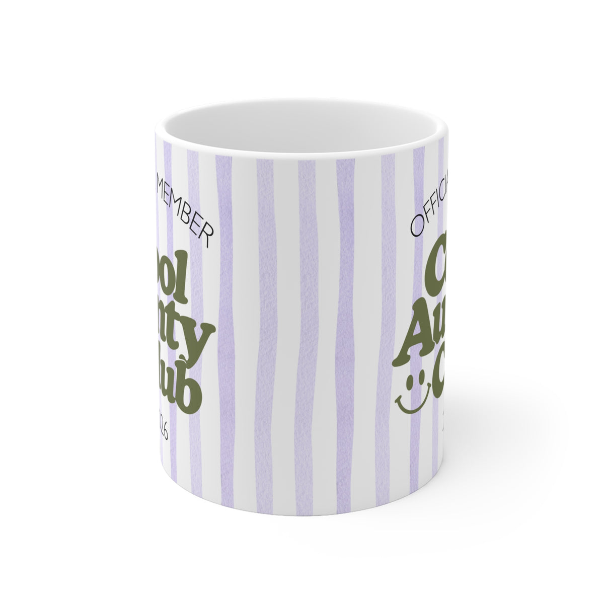 Tasse Cool Aunty Club 2026 - lila gestreift