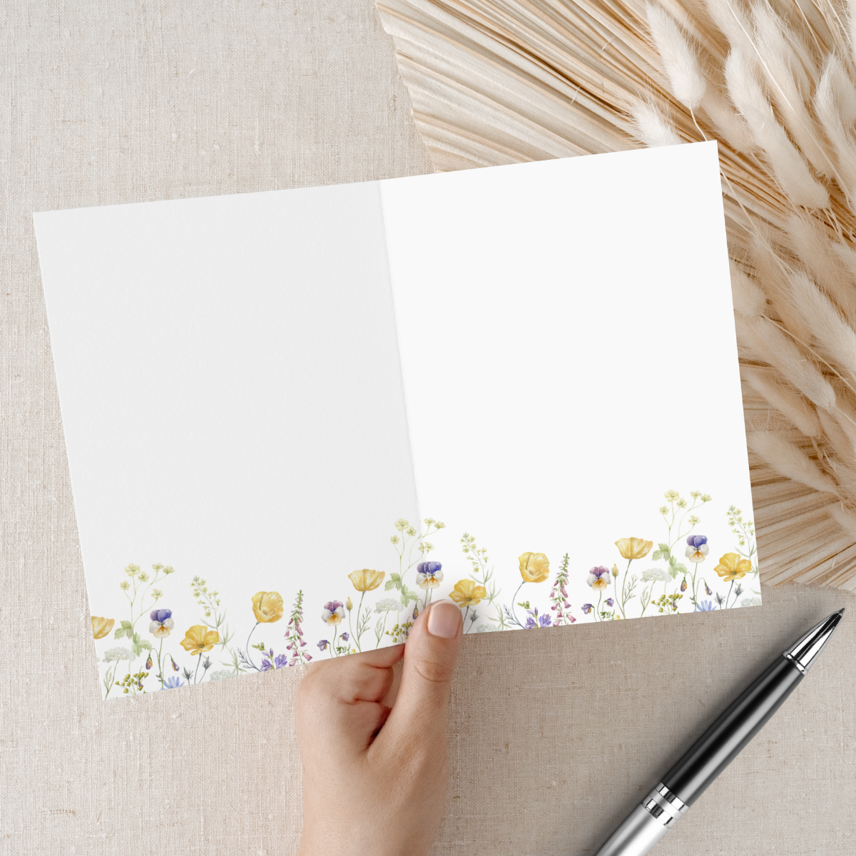 Personalisierte Save the Date Karten Wildblumen – 10 Stück