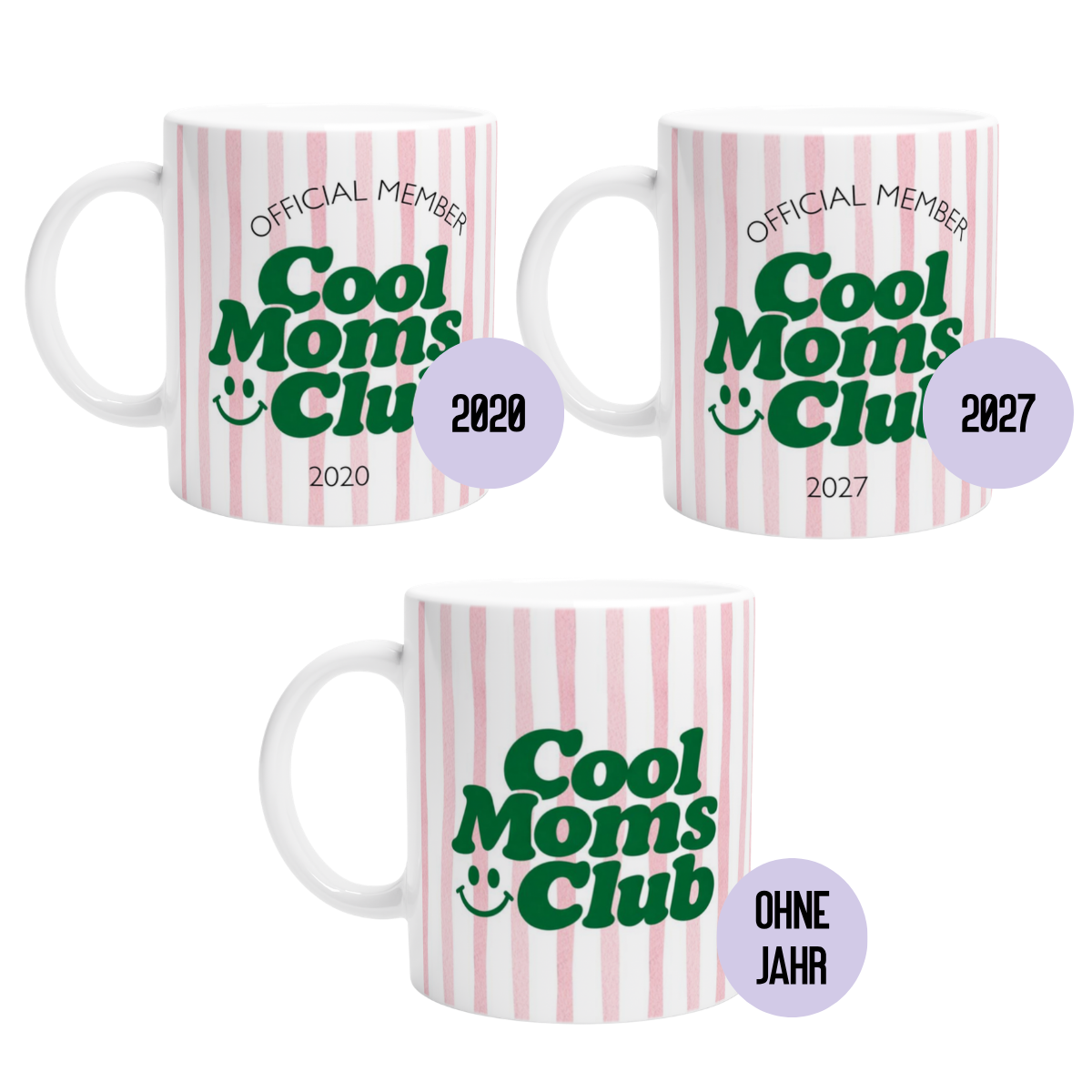 Tasse Cool Moms Club Rosa (2020 bis 2027 oder ohne Jahreszahl)