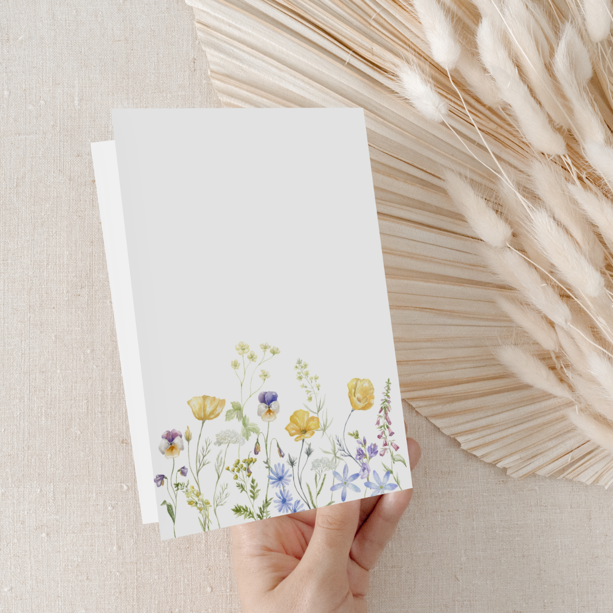 Einladungskarten Hochzeit Wildblumen personalisierbar - 10 Stück