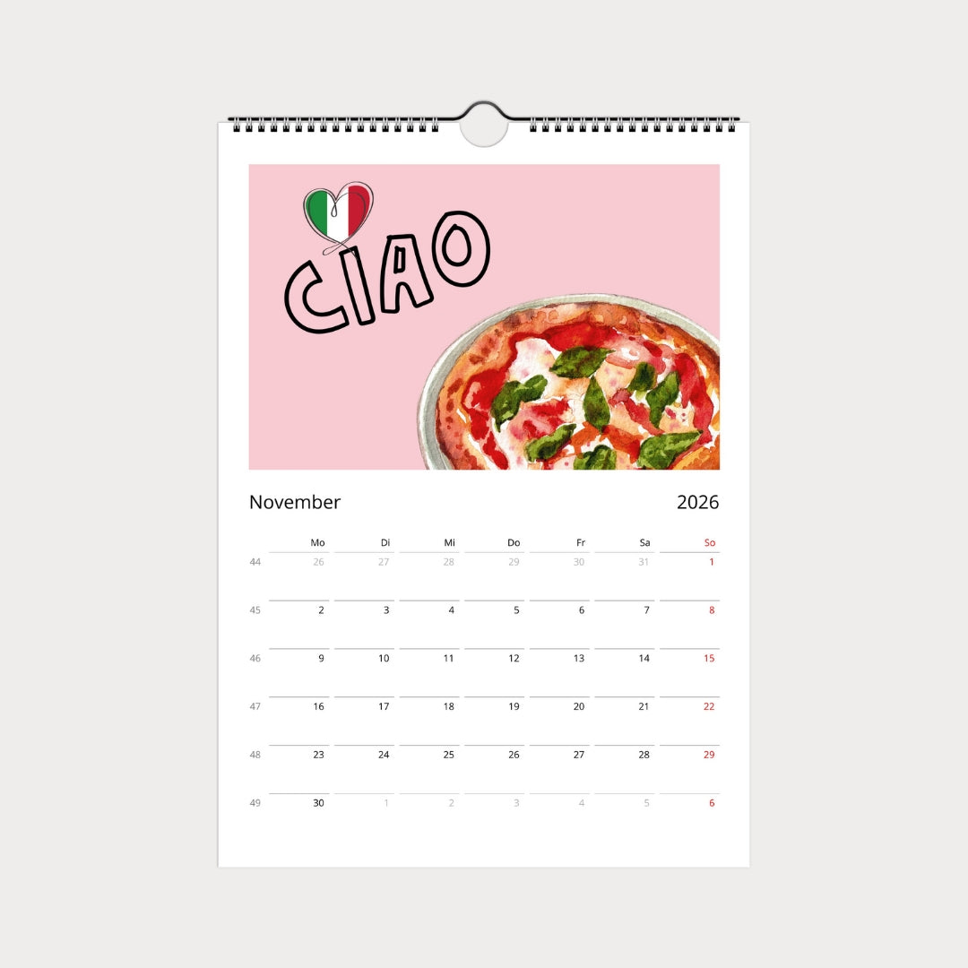 Küchenkalender 2026 | Wandkalender A4 mit Sprüchen & Genuss-Motiven