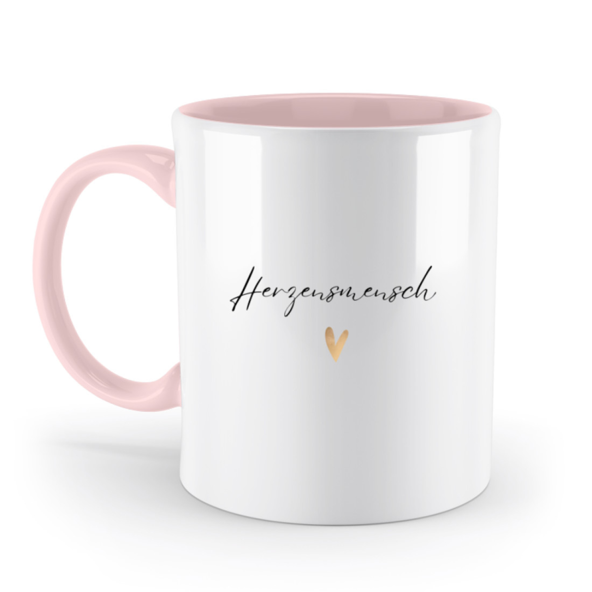 Tasse Herzensmensch - zweifarbig rosa