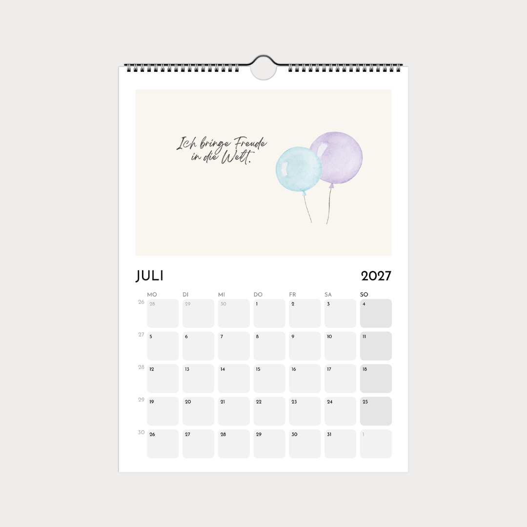 Wandkalender für Kinder – Motivationssprüche