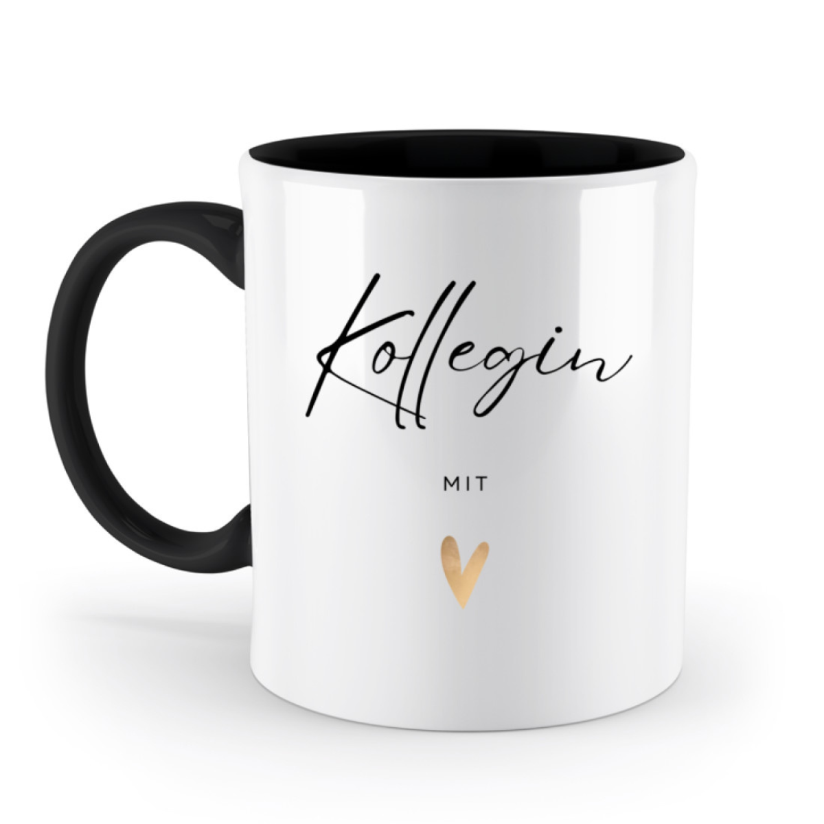 Kollegin mit Herz Tasse  - Schwarz (330ml)