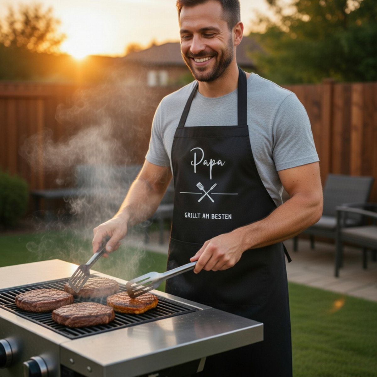 Schürze Papa grillt am besten – Grillschürze