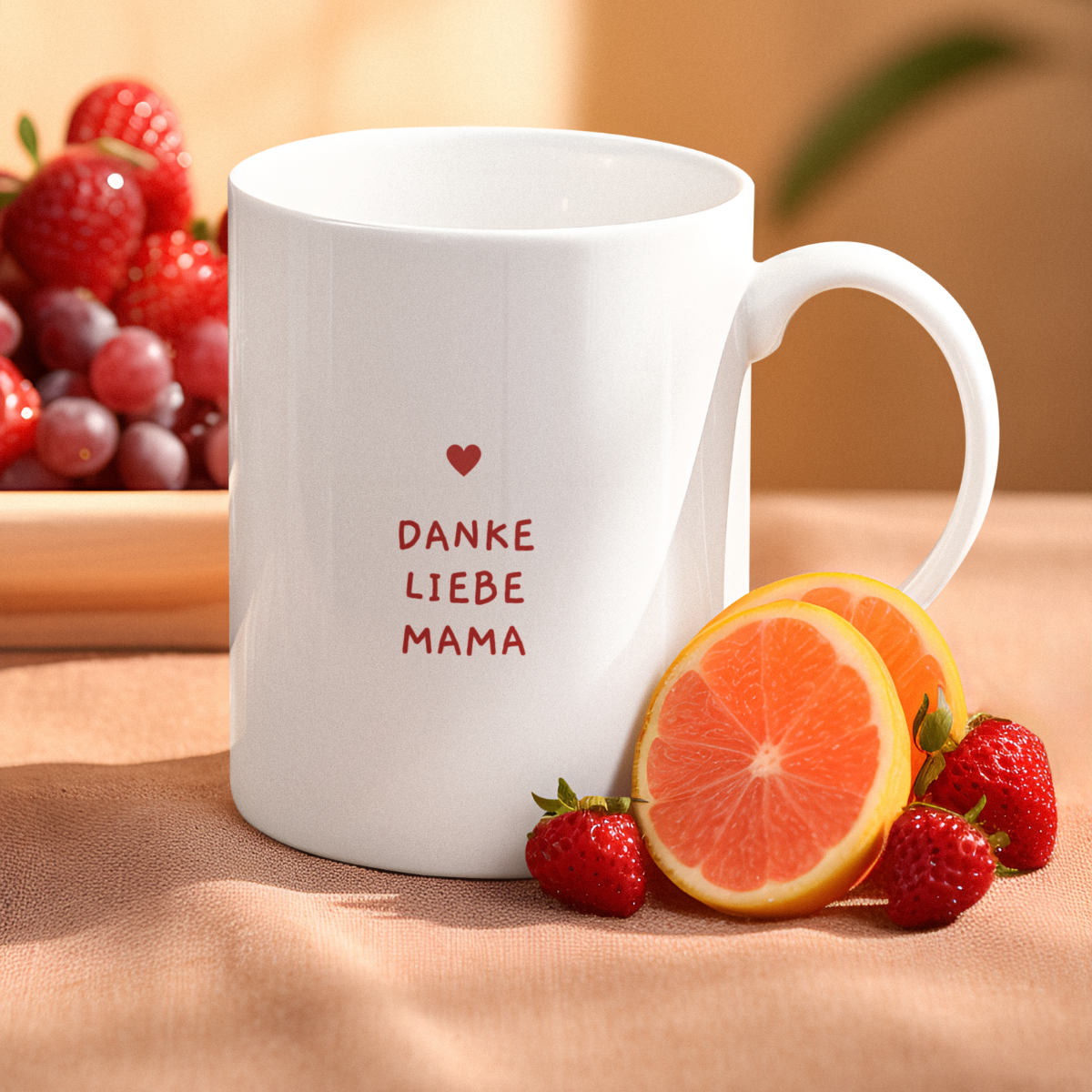 Tasse Danke liebe Mama Herz – 3 Farben