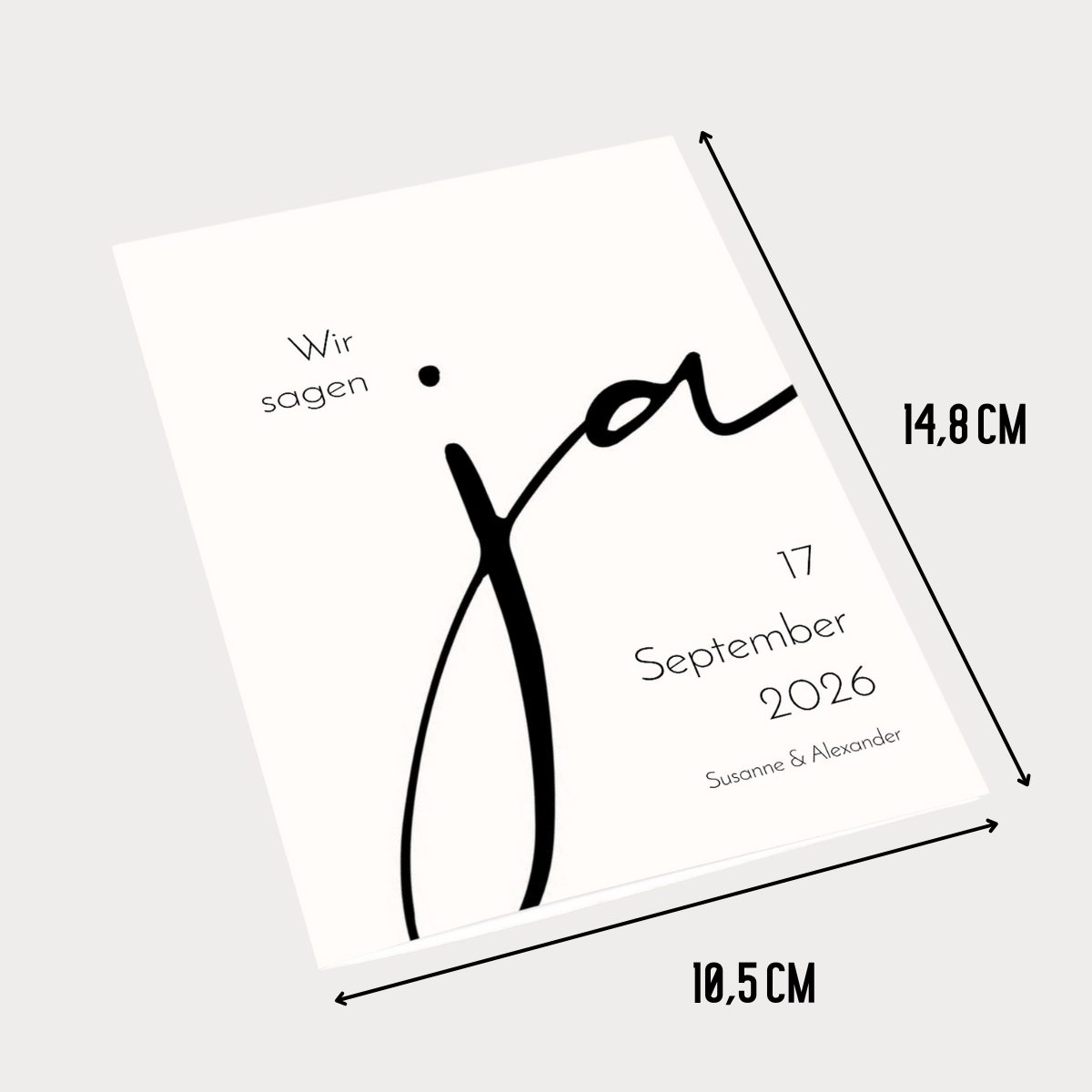 Einladungskarten Hochzeit "Wir sagen Ja"  personalisierbar - 10 Stück