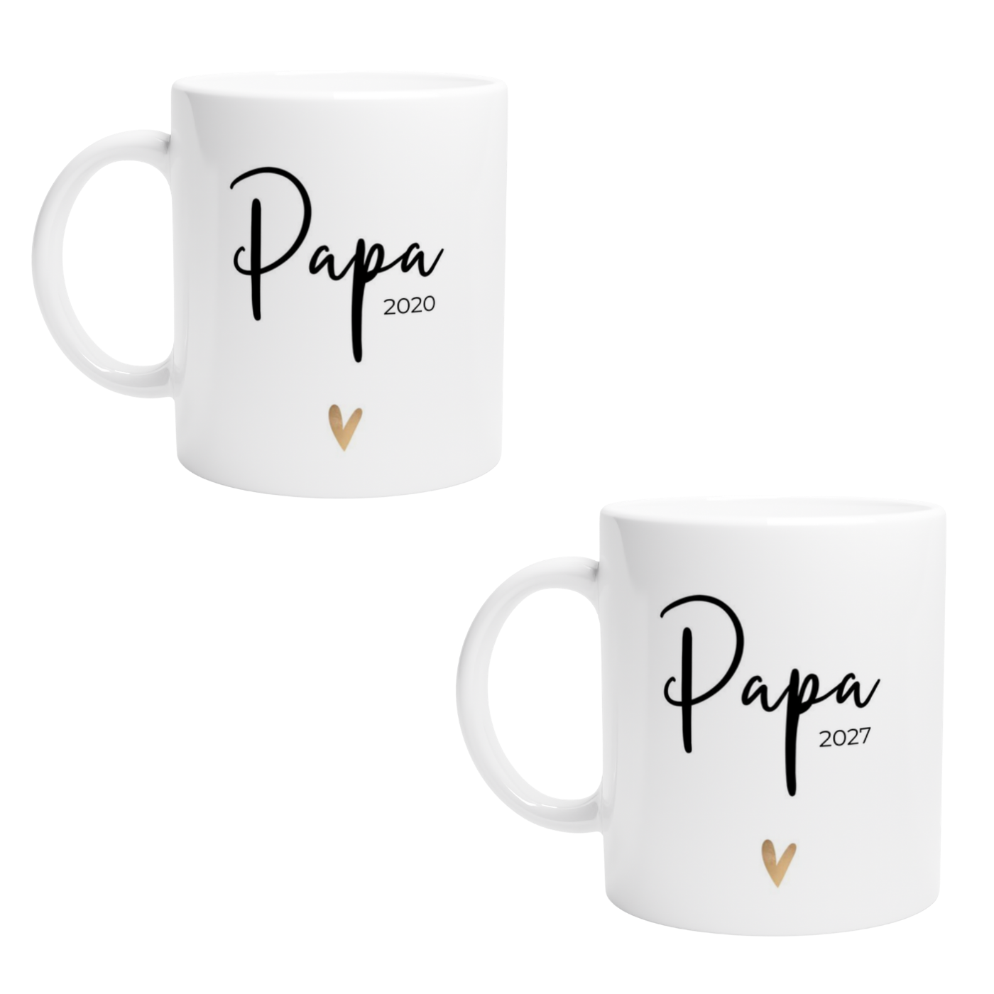 Tasse Papa 2026 goldenes Herz (2020 bis 2027)