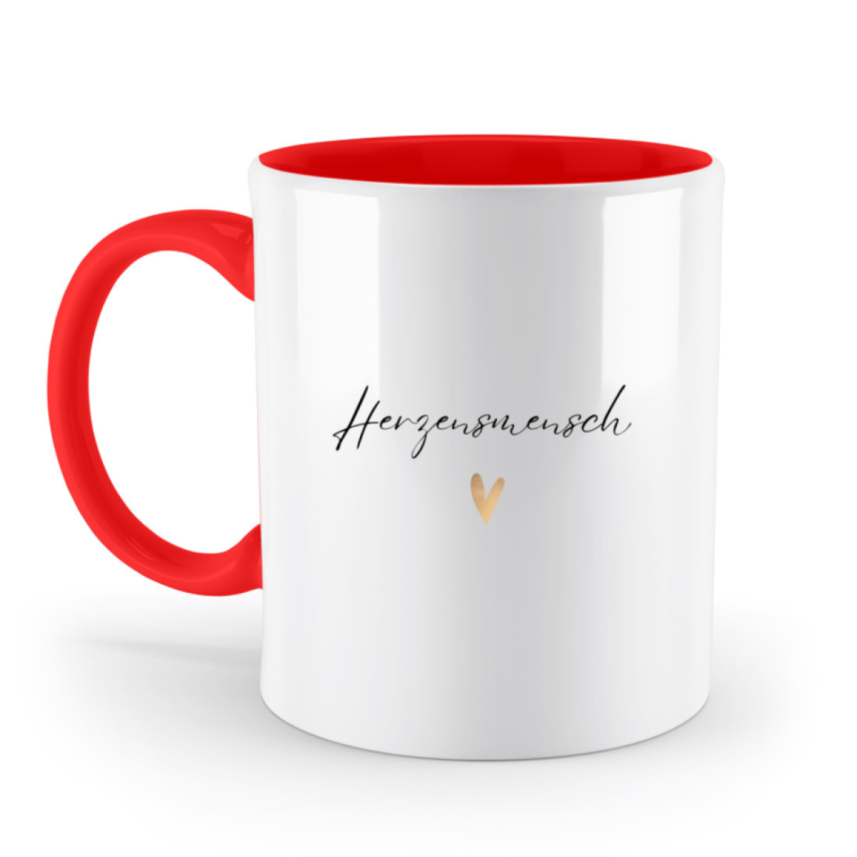 Tasse Herzensmensch - zweifarbig rot