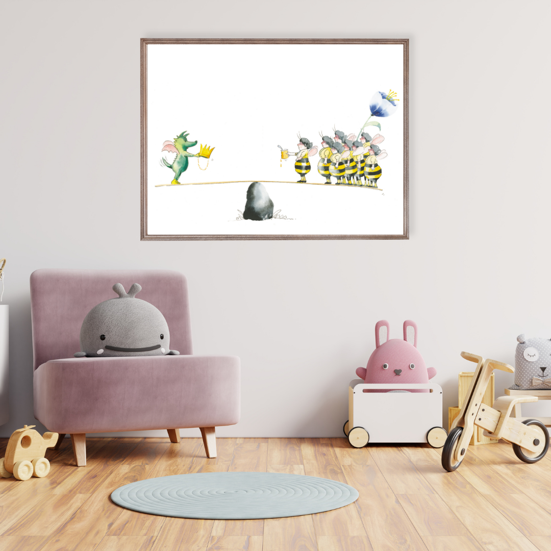 Poster TABALUGA Originalmotiv – Bienenschwarm auf Wippe