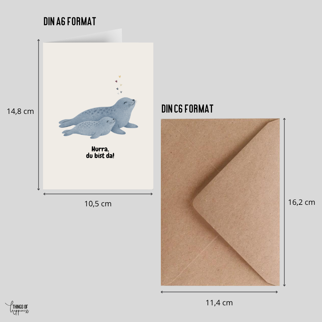Set Glückwunschkarten zur Geburt Baby (4 Stück)