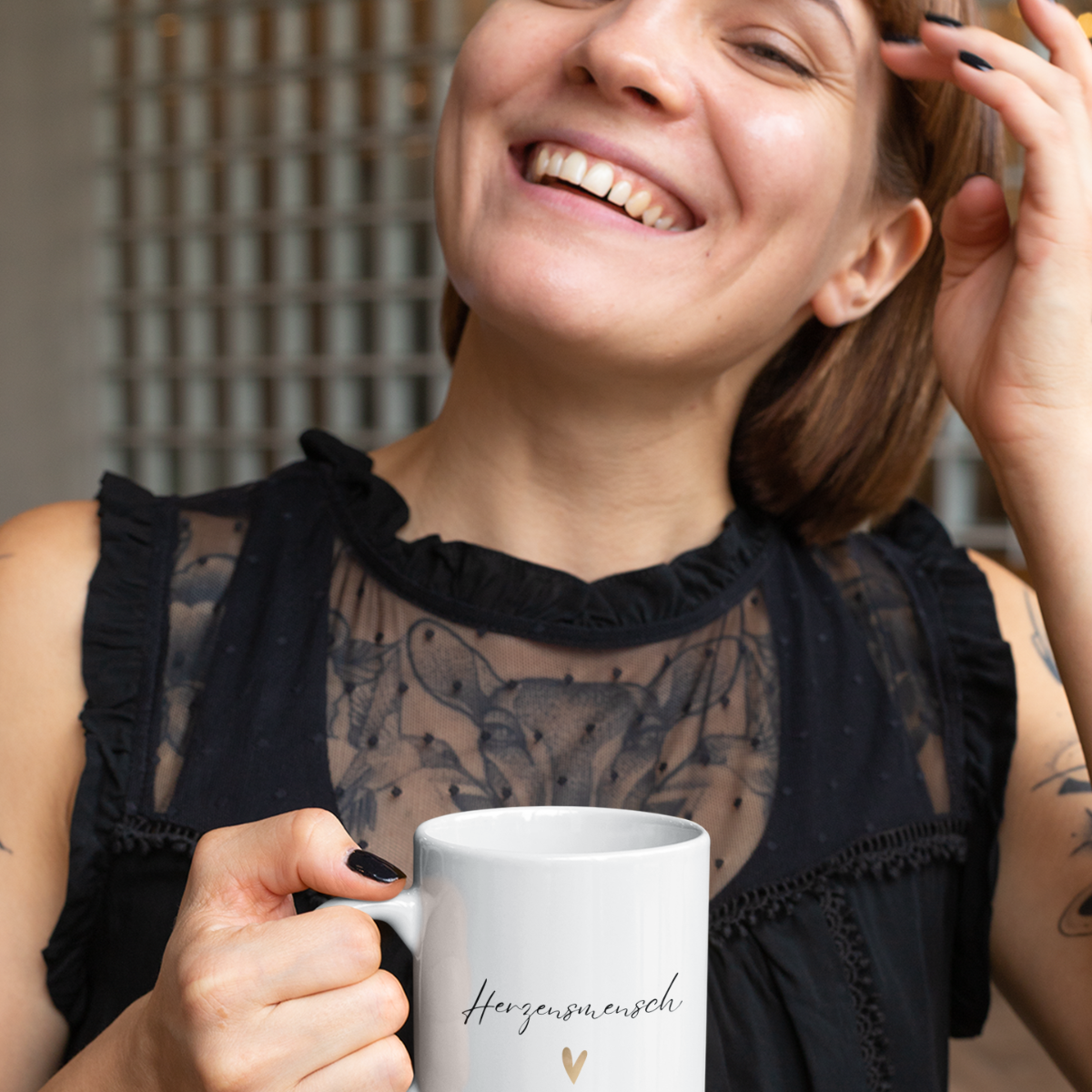 Tasse Herzensmensch - einfarbig