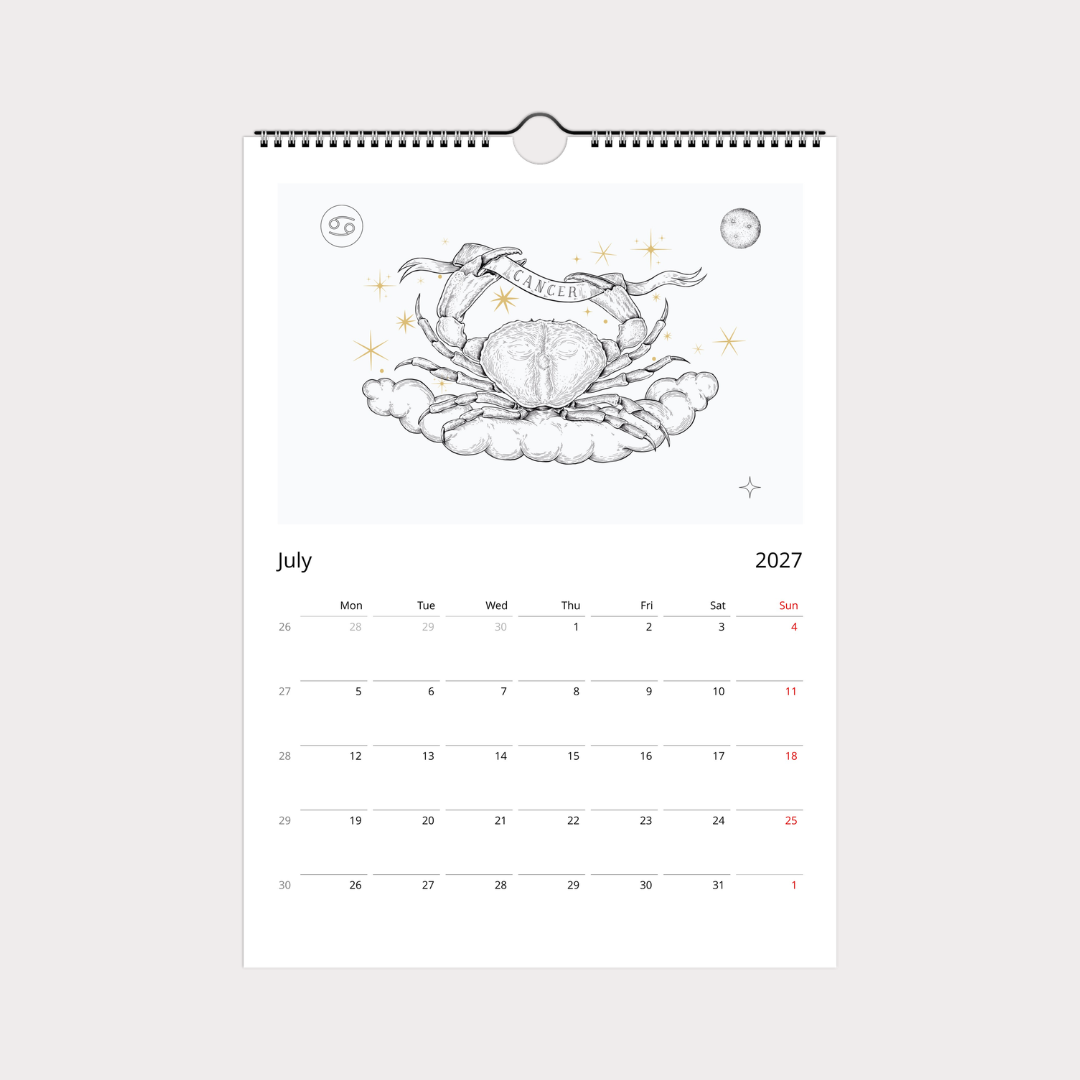 Zodiac Sternzeichen Kalender 2027 (Sprache Englisch)