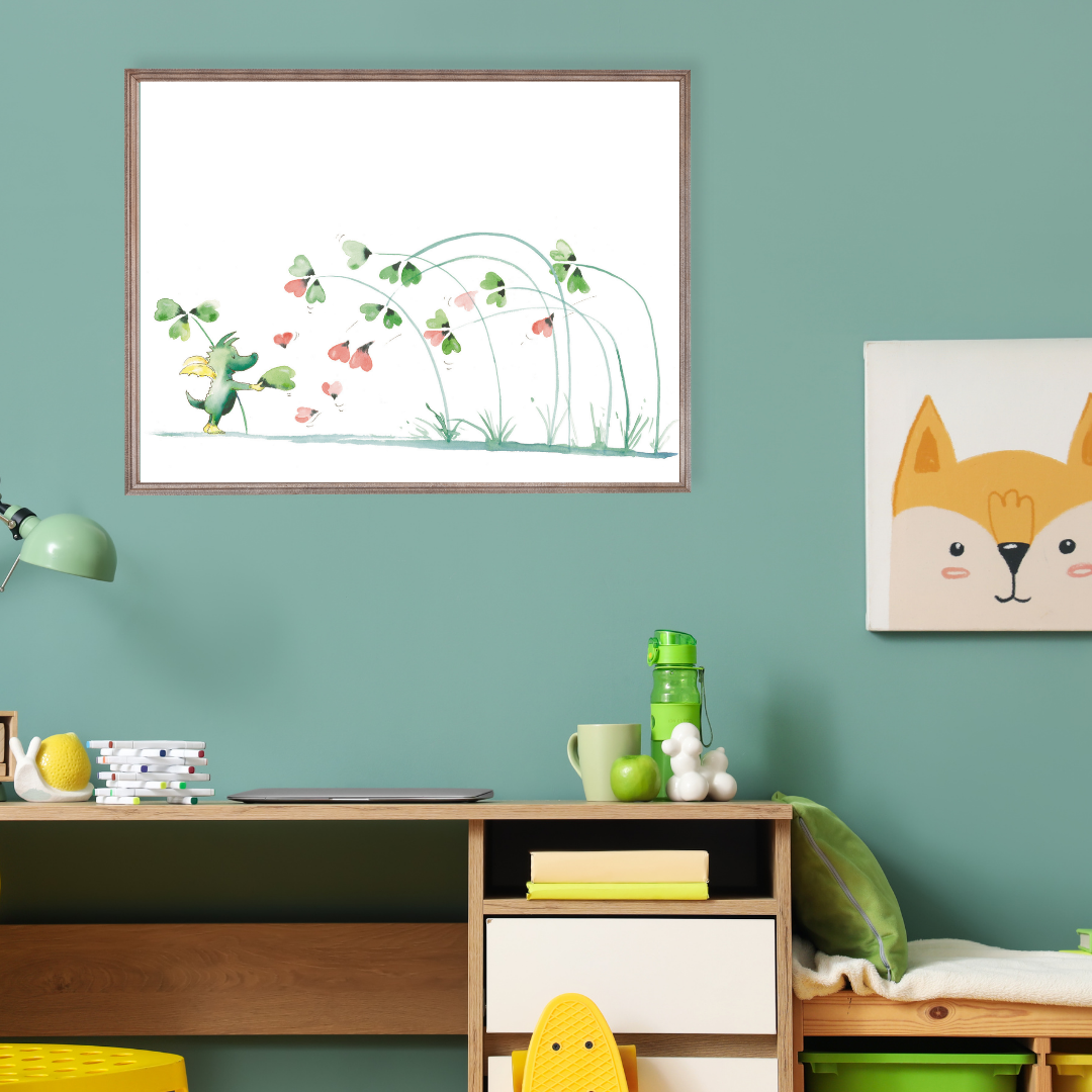 Poster TABALUGA Originalmotiv – Kleewiese mit Herzen